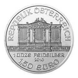 AUSTRIA 1,50 EUROS 2010 FILARMONICA MONEDA DE PLATA PURA 999 SC 1 ONZA OZ OUNCE Österreich silver Philharmonic EURO