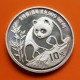 CHINA 10 YUAN 1990 OSO PANDA y PAGODA @FECHA GRANDE@ MONEDA DE PLATA SC 1 OZ ONZA OUNCE silver coin BIG DATE