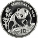 CHINA 10 YUAN 1990 OSO PANDA y PAGODA @FECHA GRANDE@ MONEDA DE PLATA SC 1 OZ ONZA OUNCE silver coin BIG DATE