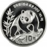 CHINA 10 YUAN 1990 OSO PANDA y PAGODA @FECHA GRANDE@ MONEDA DE PLATA SC 1 OZ ONZA OUNCE silver coin BIG DATE