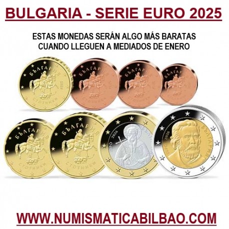 . @MÁS BARATAS A PARTIR DEL 17/ENERO@ BULGARIA MONEDAS EURO 2026 SC 1+2+5+10+20+50 Céntimos + 1 EURO + 2 EUROS 2026