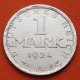 ALEMANIA 1 MARCO 1924 A ÁGUILA - República del WEIMAR KM.42 MONEDA DE PLATA MBC+ Germany 1 Mark