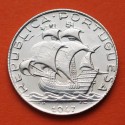 @ESCASA@ PORTUGAL 2,50 ESCUDOS 1947 CARABELA KM.580 MONEDA DE PLATA EBC- República Portuguesa silver