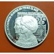 . 0,74 ONZAS + ESTUCHE + CERTIFICADO x Holanda 25 ECU 1991 REINA BEATRIZ y CLAUS MEDALLA MONEDA DE PLATA The Netherlands
