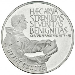 HOLANDA 25 ECU 1990 GROOTE KM.X.85.2 MONEDA DE PLATA PROOF The Netherlands 25 Ecus 0,74 ONZAS