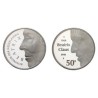 . 0,74 ONZAS x HOLANDA 50 GULDEN 1991 REINA BEATRIZ & CLAUS BODAS DE PLATA KM.215 MONEDA PROOF ESTUCHE The Netherlands