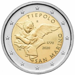 .SAN MARINO 2 EUROS 2020 PINTOR GIAMBATTISTA TIEPOLO 250 AÑOS DE SU MUERTE SC @RARA@ 2ª MONEDA CONMEMORATIVA ESTUCHE