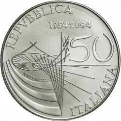 ITALIA 5 EUROS 2004 RADIO TELEVIISIÓN ITALIA RAI KM.254 MONEDA DE PLATA SC 0,54 Onzas PROCEDE DE CARTERA OFICIAL