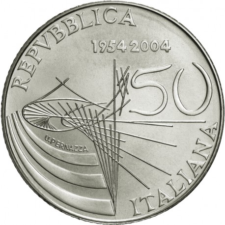 ITALIA 5 EUROS 2004 RADIO TELEVIISIÓN ITALIA RAI KM.254 MONEDA DE PLATA SC 0,54 Onzas PROCEDE DE CARTERA OFICIAL