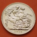 . INGLATERRA 1 LIBRA 1912 REY JORGE V KM.766 MONEDA DE ORO Great Britain Sovereign gold coin