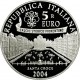 ITALIA 5 EUROS 2004 MUNDIAL DE FÚTBOL ALEMANIA 2006 - BALÓN KM.238 MONEDA DE PLATA PROOF 0,54 ONZAS
