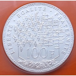 @ESCASA@ FRANCIA 100 FRANCOS 1985 PANTHEON KM.951.1 MONEDA DE PLATA SC France silver 100 Francs