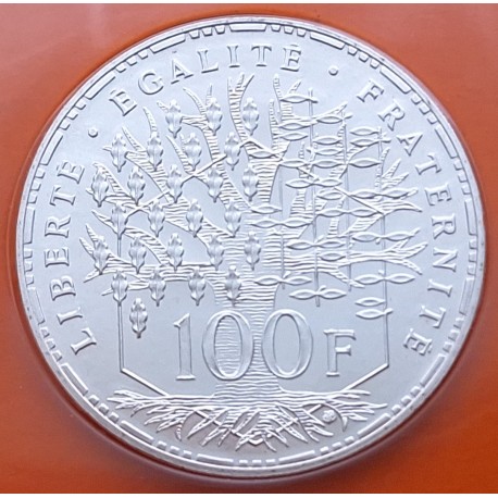 @ESCASA@ FRANCIA 100 FRANCOS 1985 PANTHEON KM.951.1 MONEDA DE PLATA SC France silver 100 Francs