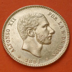 . @PRECIOSA@ ESPAÑA 25 PESETAS 1881 * 18 81 MSM Rey ALFONSO XII CON BARBA KM.687 MONEDA DE ORO SC- ALFONSINA Spain gold