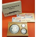 . 3 monedas x ESPAÑA 500 + 2000 + 10000 PESETAS 2001 CASA DE LA MONEDA DE SEGOVIA PLATA ESTUCHE CERTIFICADO FNMT