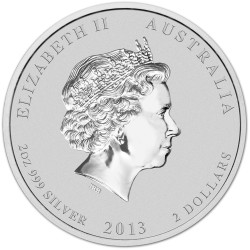 AUSTRALIA 2 DOLARES 2013 AÑO DE LA SERPIENTE 2ª Serie Lunar MONEDA DE PLATA silver Ounce OZ ONZA YEAR OF THE SNAKE