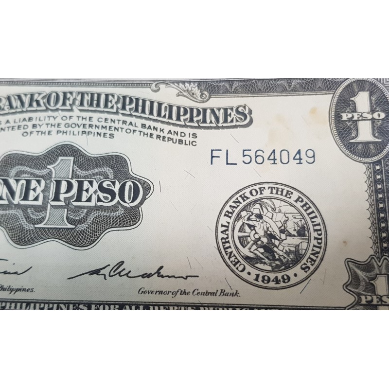 FILIPINAS 1 PESO 1949 MABINI e IGLESIA BARASOAIN Pick 133H BILLETE SC Philippines UNC BANKNOTE