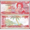. @RARO@ ANGUILLA - Estados del Caribe Oriental 1 DOLAR 1988 ISABEL II e ISLA Pick 21U BILLETE SC EAST CARIBBEAN STATES