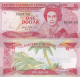 . @RARO@ SAINT KITTS & NEVIS - Estados del Caribe Oriental 1 DOLAR 1988 ISABEL II e ISLA Pick 21K BILLETE SC