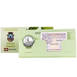 ESPAÑA 5 EUROS 2012 Ciudad de VITORIA - CATEDRAL DE SANTA MARIA MONEDA DE PLATA ESTUCHE FNMT CAPSULA