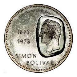 . @VER FOTOS@ VENEZUELA 10 BOLIVARES 1973 SIMON BOLIVAR KM.45 MONEDA DE PLATA EBC + IMPERFECCIONES 0,86 Onzas