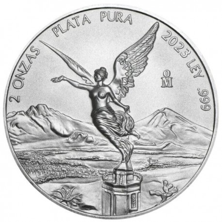 . 1 aaaaaacoin @RARA@ MEXICO 2 ONZAS 2023 ANGEL LIBERTAD MONEDA DE PLATA PURA silver coin OZ OUNCE
