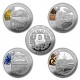 . 4 monedas x CHINA 10 YUAN 2008 OLIMPIADA DE BEIJING 2ª Serie COLOR y PLATA 1 ONZA Oz OUNCE silver coin