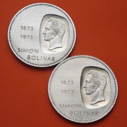 . @VER FOTOS@ VENEZUELA 10 BOLIVARES 1973 SIMON BOLIVAR KM.45 MONEDA DE PLATA EBC + IMPERFECCIONES 0,86 Onzas