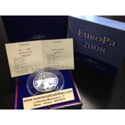 . Tirada 497 Monedas x FRANCIA 20 EUROS 2008 EUROPA - SEMEUSE MONEDA DE PLATA PROOF France Monnaie 5 ONZAS