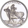 . @1/5 de ONZA@ ESPAÑA 1 ECU 1989 EUROPA RAPTADA POR ZEUS MONEDA DE PLATA NO ESTUCHE FNMT