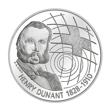 SUIZA 20 FRANCOS 2010 B HENRY DUNANT CRUZ ROJA FUNDADOR MONEDA DE PLATA SC Switzerland 20 Francs