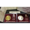 @0,80 ONZAS@ ESPAÑA 2 medallas FNMT 1988 BICENTENARIO DE CARLOS III PLATA LATON 2000 Pesetas ESTUCHE CERTIFICADO