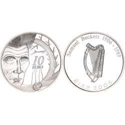 IRLANDA 10 EUROS 2006 ESCRITOR SAMUEL BECKETT KM.45 MONEDA DE PLATA PROOF Ireland Eire Irland silver coin