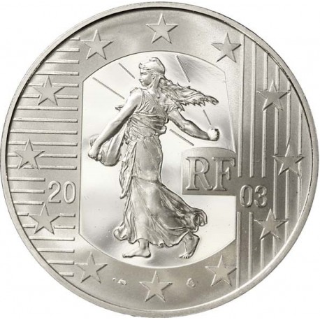 FRANCIA 1,50 EUROS 2003 LA SEMBRADORA SEMEUSE KM.1338 MONEDA DE PLATA PROOF France SAERIN silver 0,65 ONZAS