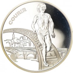 FRANCIA 1,50 EUROS 2003 CORREDOR MUNDIAL DE ATLETISMO KM.1996 MONEDA DE PLATA PROOF 1-1/2 Courir 0,65 ONZAS