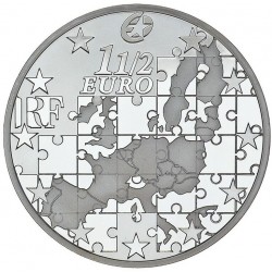 FRANCIA 1,50 EUROS 2004 EUROPA Alegoría INTRODUCCIÓN AL EURO KM.1301 MONEDA DE PLATA PROOF France 0,65 ONZAS