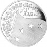 FRANCIA 1,50 EUROS 2005 1955 EUROPA - INTRODUCCIÓN AL EURO MONEDA DE PLATA PROOF France 0,65 ONZAS