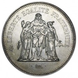 FRANCIA 50 FRANCOS 1977 HERCULES KM.941.1 MONEDA DE PLATA SC + IMPERFECCIONES France silver 0,87 ONZAS