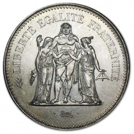 FRANCIA 50 FRANCOS 1977 HERCULES KM.941.1 MONEDA DE PLATA SC + IMPERFECCIONES France silver 0,87 ONZAS