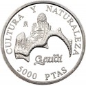 . 1,60 ONZAS x ESPAÑA 5000 PESETAS 1996 CULTURA y NATURALEZA 3ª Serie GAUDI PARQUE GUELL MONEDA DE PLATA CAPSULA FNMT