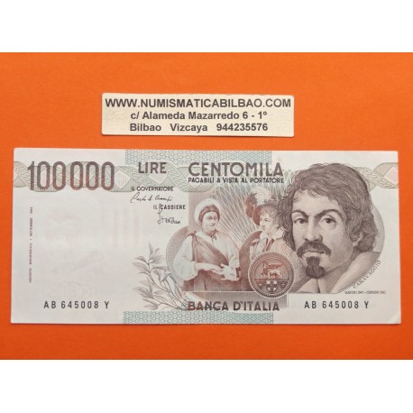 . @PVP NUEVO 185€@ ITALIA 100000 LIRAS 1983 PINTOR CARAVAGGIO Serie UA 027756 W Pick 110 BILLETE MBC+ Italy banknote