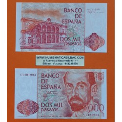 ESPAÑA 2000 PESETAS 1980 JUAN RAMON JIMENEZ Serie V Pick 159 BILLETE SIN CIRCULAR SC Spain UNC BANKNOTE