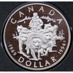 CANADA 1994 PRESTIGE SET 1+5+10+25+50 Centavos + 1 Dolar GANSO Latón + 1 DOLAR 1994 TEAM PATROL TRINEO PLATA 7 monedas