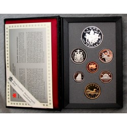 CANADA 1994 PRESTIGE SET 1+5+10+25+50 Centavos + 1 Dolar GANSO Latón + 1 DOLAR 1994 TEAM PATROL TRINEO PLATA 7 monedas