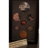 CANADA 1995 PRESTIGE SET 1+5+10+25+50 Centavos + 1 Dolar GANSO Latón + 1 DOLAR 1995 BARCO BAHÍA de HUDSON PLATA 7 monedas