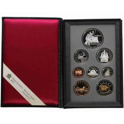 CANADA 1997 PRESTIGE 1+5+10+25+50 Centavos PLATA + 1 Dolar GANSO + 1 DOLAR 1997 HOCKEY + 2 DOLARES OSO PLATA y ORO