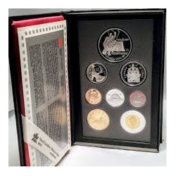 CANADA 1997 PRESTIGE 1+5+10+25+50 Centavos PLATA + 1 Dolar GANSO + 1 DOLAR 1997 HOCKEY + 2 DOLARES OSO PLATA y ORO