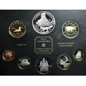 CANADA 2003 PRESTIGE SET 1+5+10+25+50 Cts. + 1 Dolar GANSO + 1 DOLAR 2003 LOBO PLATA + 2 DOLARES OSO PLATA y ORO