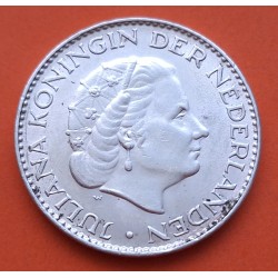 HOLANDA 1 GULDEN 1966 REINA JULIANA KM.184 MONEDA DE PLATA EBC The Netherlands silver coin
