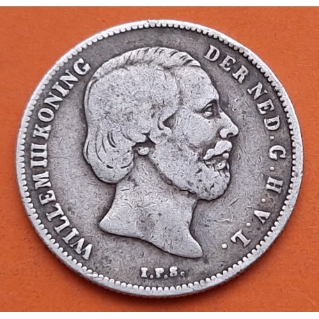 @ESCASA@ HOLANDA 1/2 GULDEN 1868 REY GUILLERMO III KM.92 MONEDA DE PLATA MBC The Netherlands silver WILLEM
